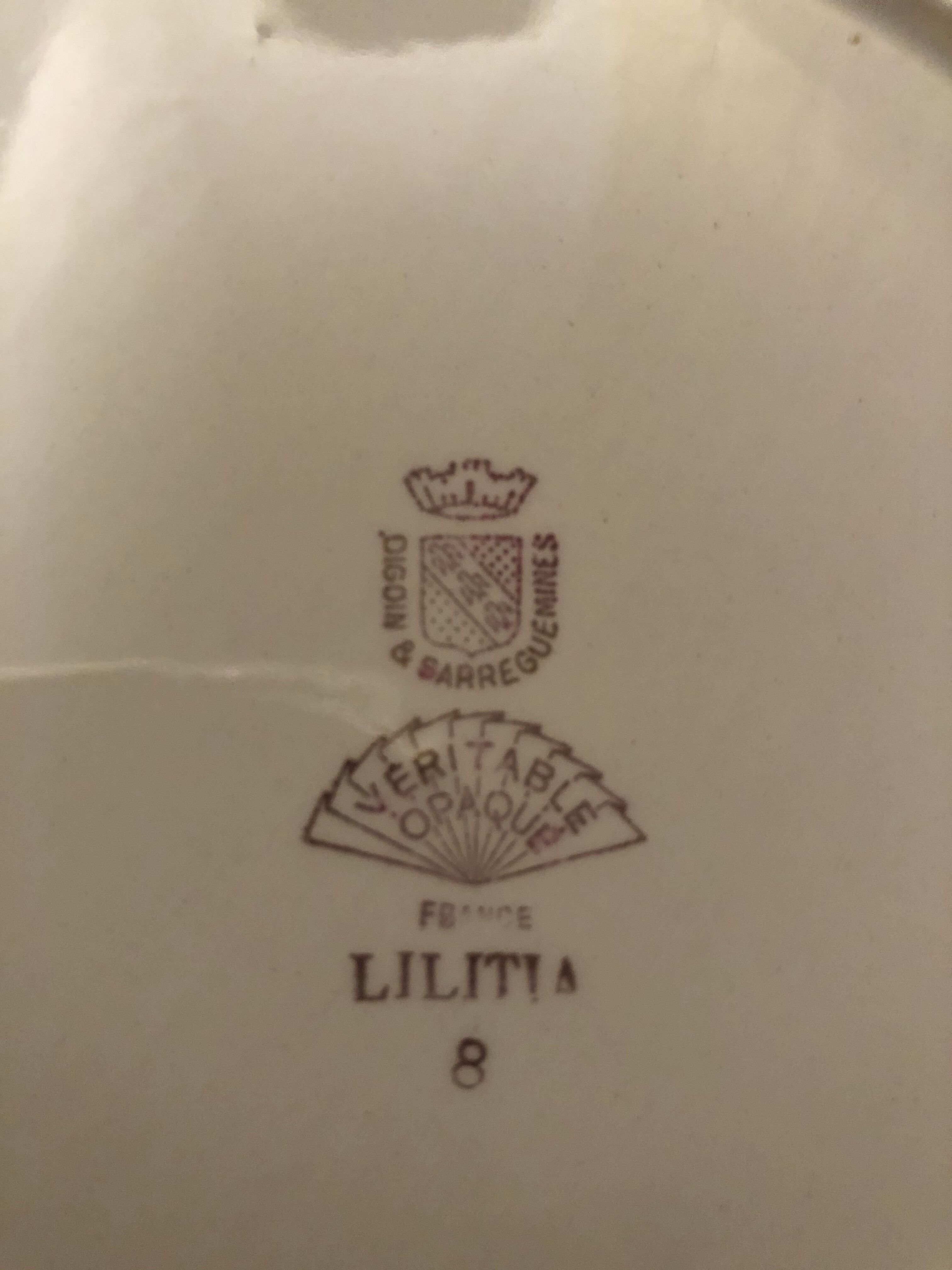 Lilitia Digoin-Sarreguemines flat plates