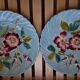 Sarreguemines plates majolica with pink wild roses