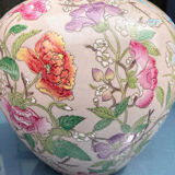 Asian covered pot in partitioned enamels