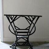 Side table, pedestal and blackened rattan, 1900 era