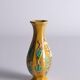 Chinese Yellow Glazed Hexagonal Relief Porcelain Vase with Prunus Motif