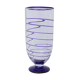 Vase en verre de Murano transparent et filet bleu