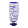 Transparent Murano glass vase and blue net