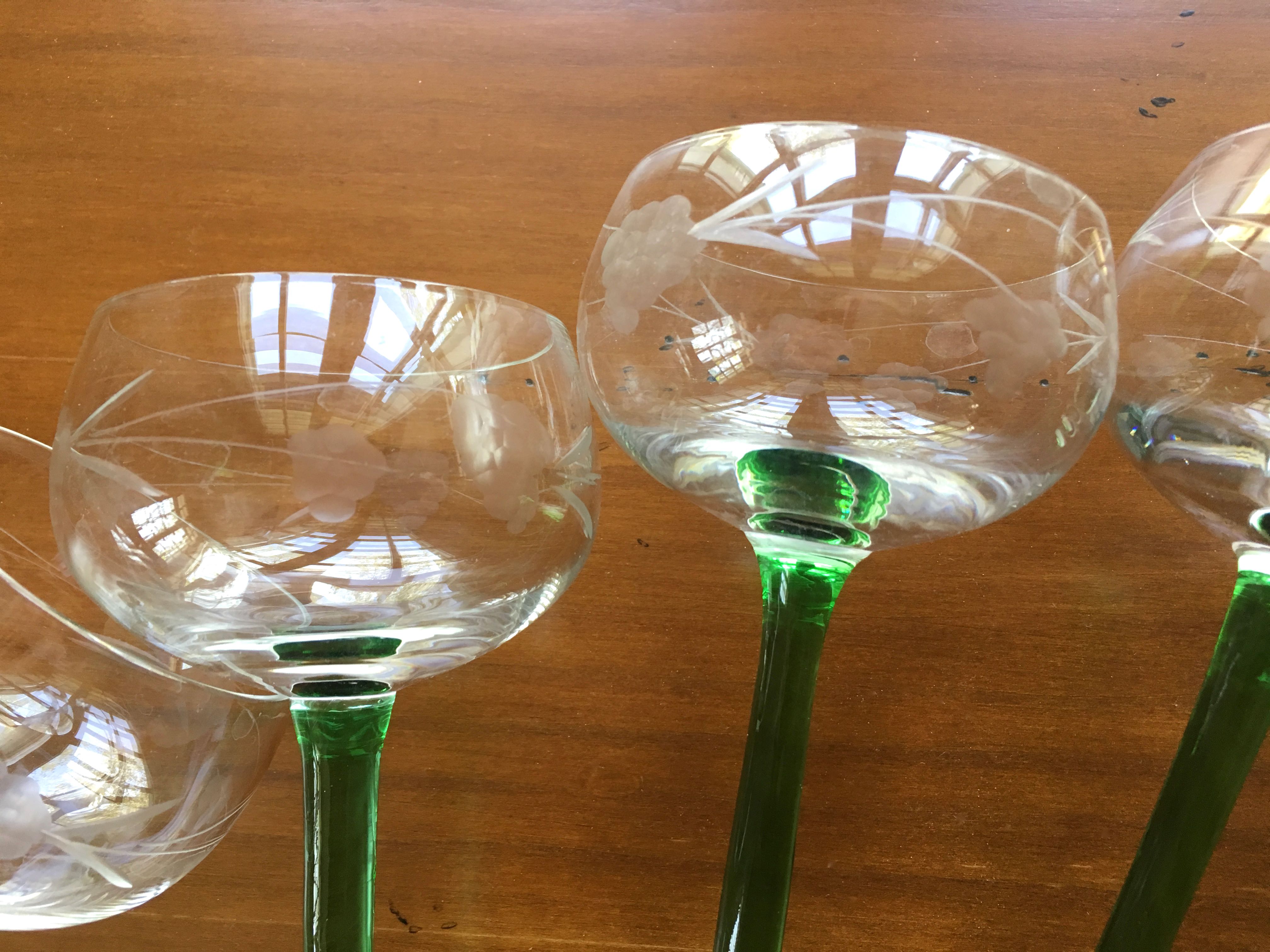Set of 6 Alsace wine glasses in chiseled crystal