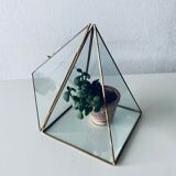 Brass and glass pyramid