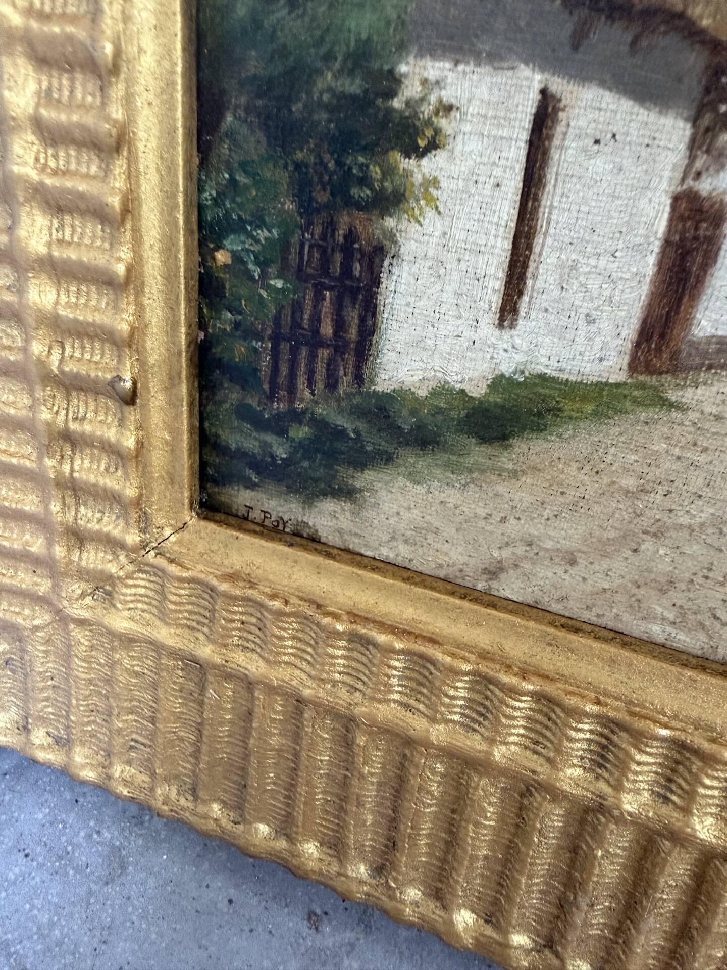 Small oil painting J.Poy 1900