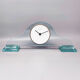 1970s table clock by omodomo in crystal. made in italy