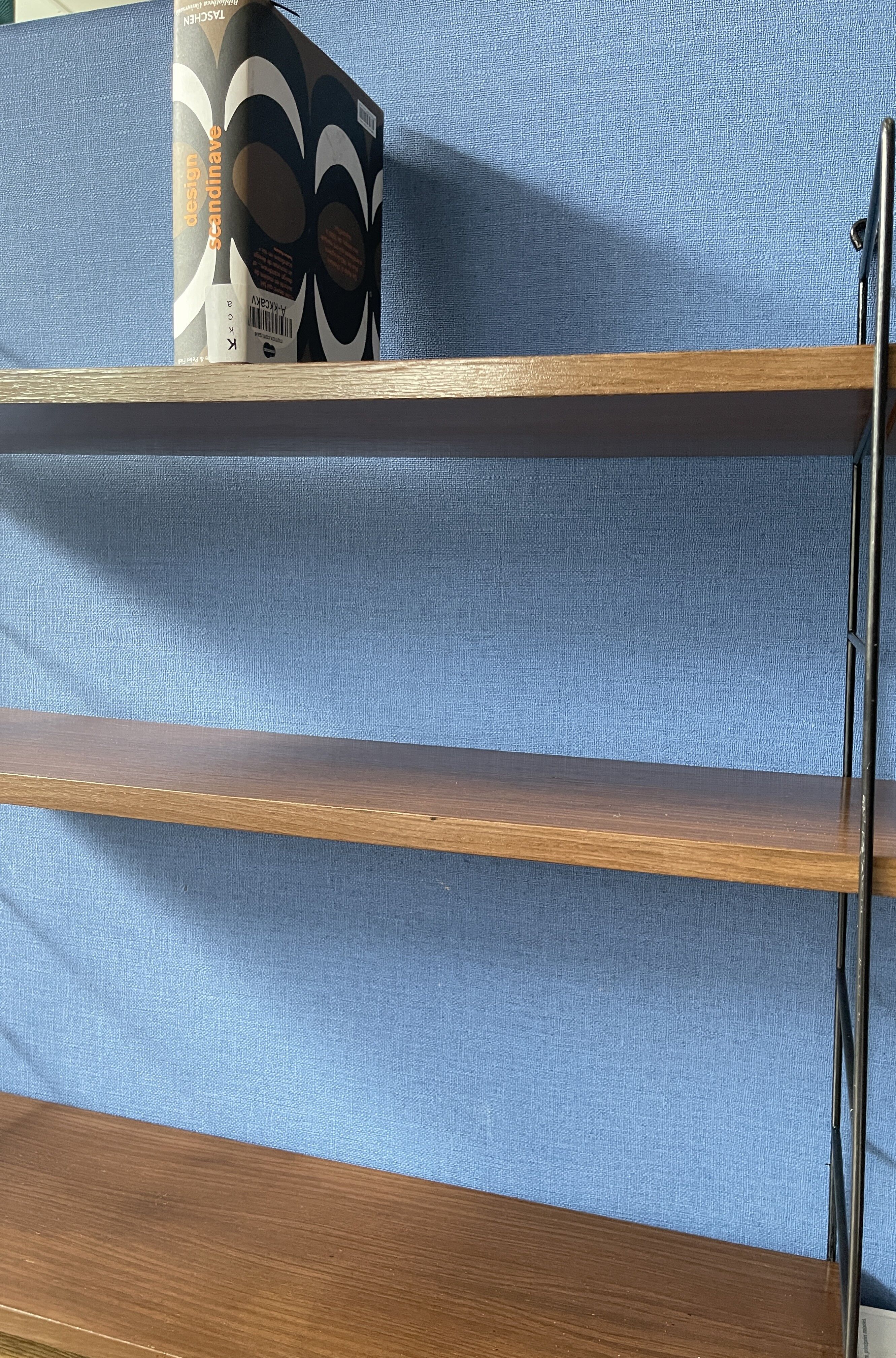 3 teak wall shelves, Nils Strinning 75 cm