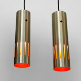 Pair of pendant lights "Trombone" by Jo Hammerborg for Fog & Mørup. Denmark 1960s