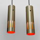 Pair of pendant lights "Trombone" by Jo Hammerborg for Fog & Mørup. Denmark 1960s