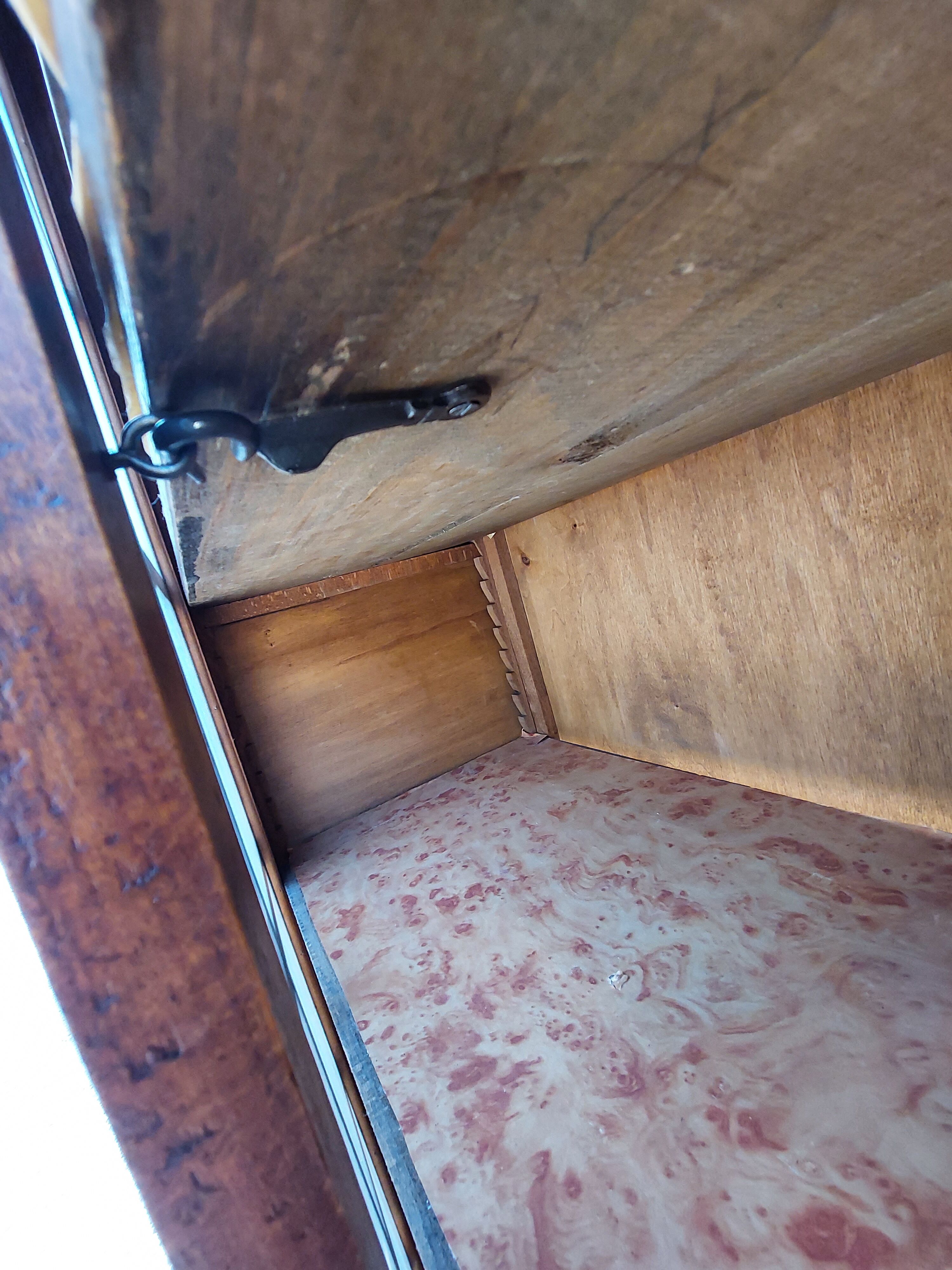 Parisian antique black patinated showcase