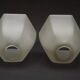 Set of 2 Art Deco Style Hexagonal White Opaque Glass Replacement Shades
