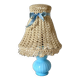 Chatard blue opaline bedside lamp, hook lampshade