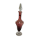 Purple-colored liquor-blown glass decanter with carved foot