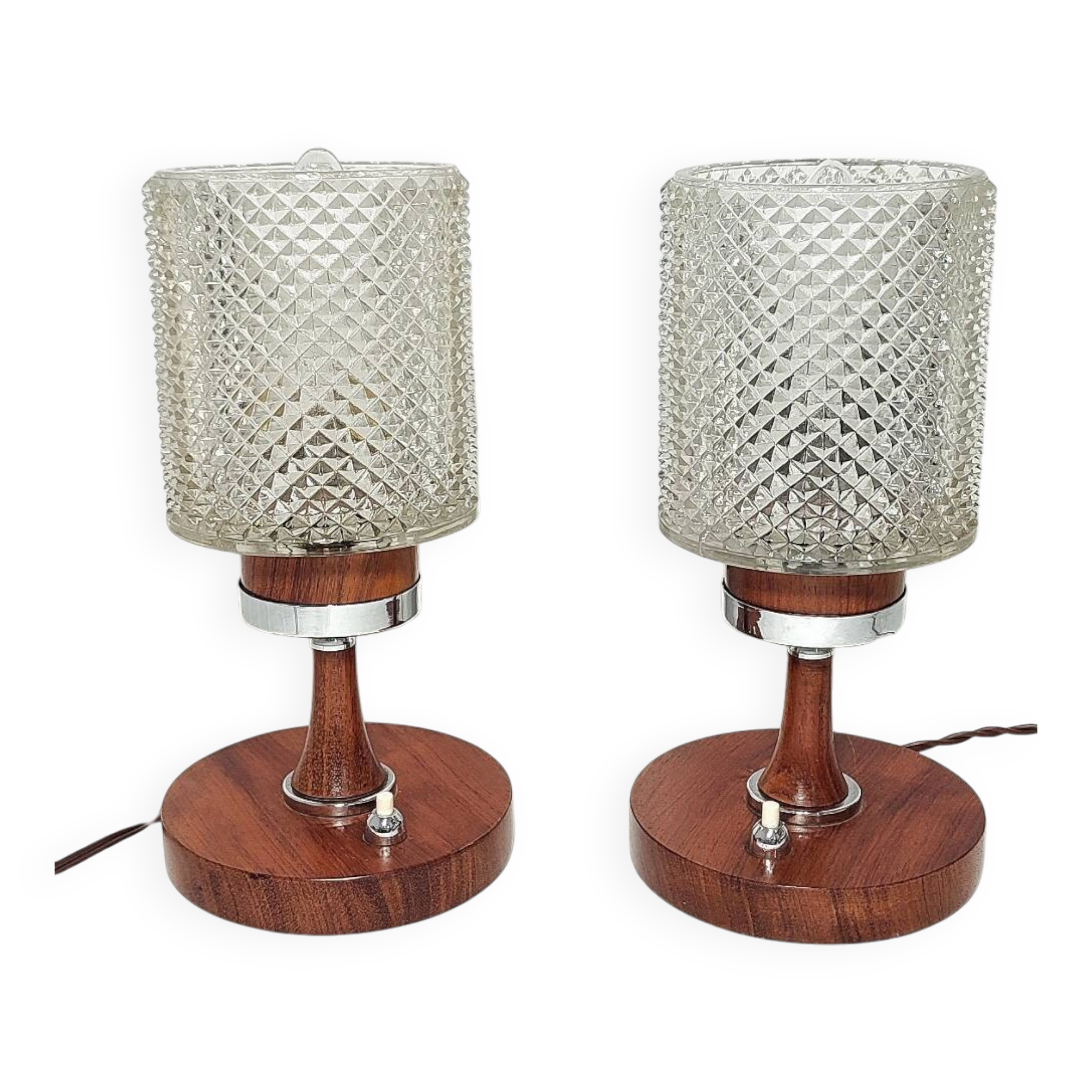 Par de lámparas de mesa. España, 1970s.