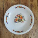 Plat creux Digoin, corbeille de fleurs