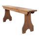 Rustic natural oak wooden bench with rounded details, France ca. 1900