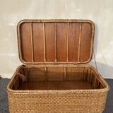 Coffee table braided rattan chest