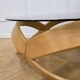 Vintage round wooden coffee table