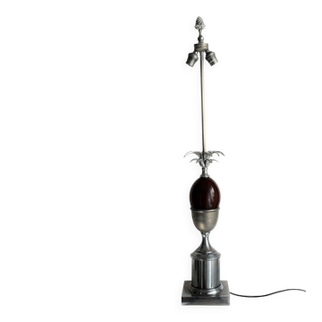 Pineapple lamp in chrome and amber Bakelite, style of Maison Charles - 1970.