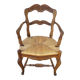 Provencal straw armchair in walnut