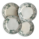 4 flat plates in iron earth "Rosa" Boch Freres Keramis BFK