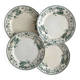 4 ironstone dinner plates "Rosa" Boch Freres Keramis BFK