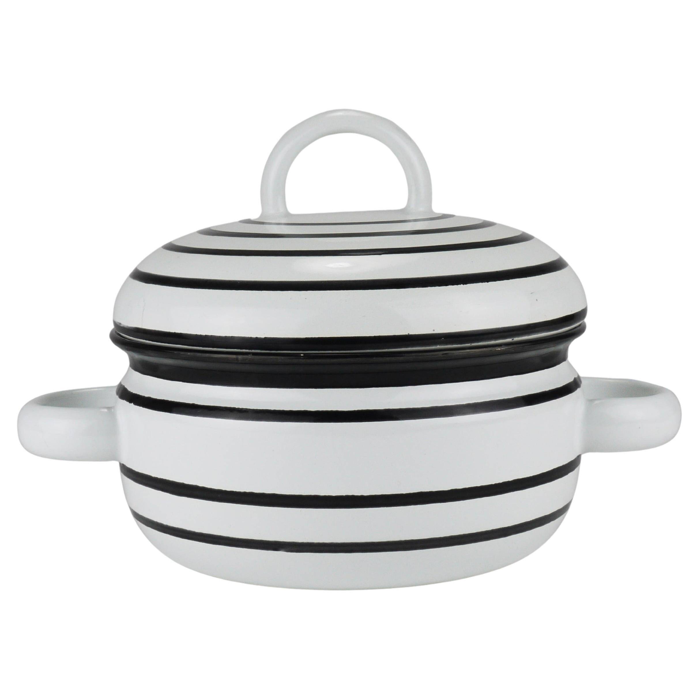 Enamelled pot carl aubock iii "culinar" with lid, ostovics vienna, austria, 1970s