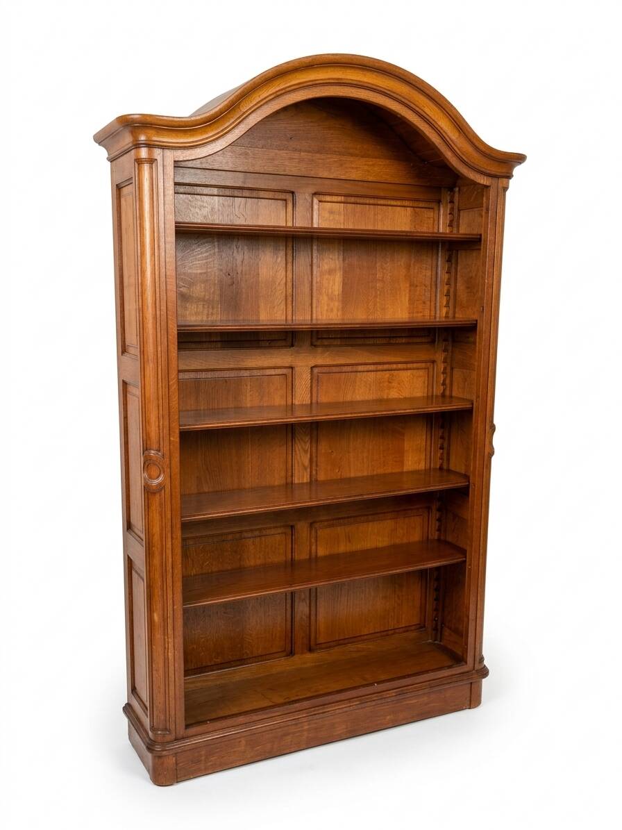 Gendarme hat library in solid oak, mid-20th century.
