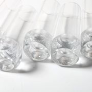 Set of 5 Mid-century Clear Crystal Tumblers / Italy / 1980s