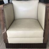 Ensemble fauteuils et pouf Art Déco