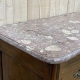 Regency period chest of drawers in amaranth and marble top - 18th century