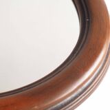Oval mirror with wooden frame