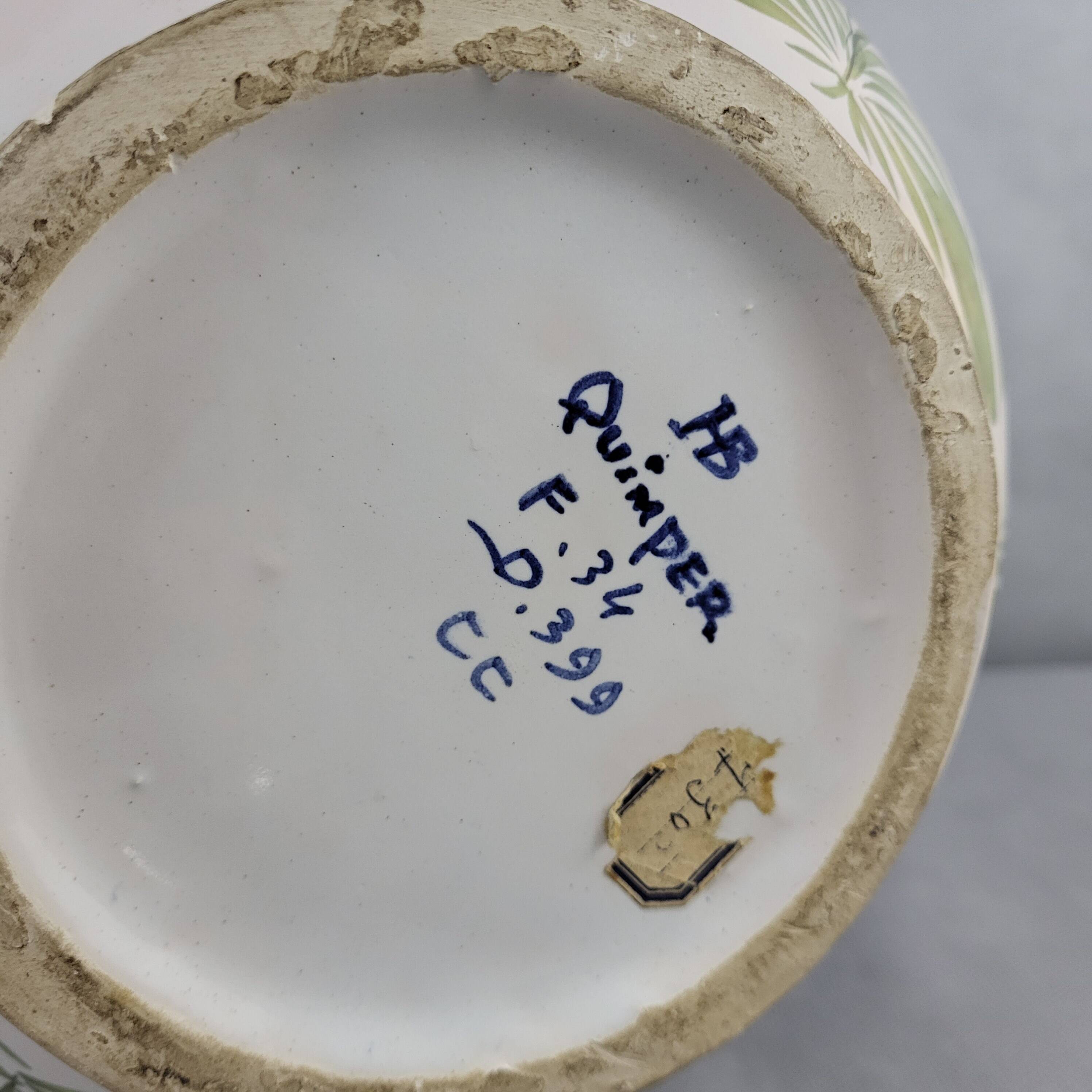 XXL ball vase in Quimper HB earthenware