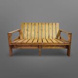Groupe de sièges moderniste en pin dans le style de Gerrit Rietveld, Pays-Bas 1950