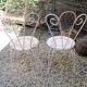 Paire de chaises de jardin Années 40-50 en métal blanc