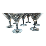7 cut crystal bowls, Boussu factory.
