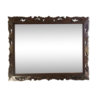 Miroir en chêne sculpté début XX ème 107x84cm