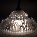 Glass and art deco brass wall lamp
