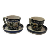 Ceramic cups keraluc quimper 1970