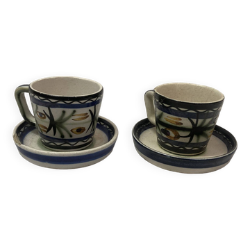 Ceramic cups keraluc quimper 1970