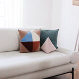Coussin berlingot rose poudré