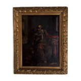17th century oil on copper depicting Saint Jerome