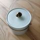 Vintage ice bucket in faux leather – Bakelite interior, 1950s/60s
