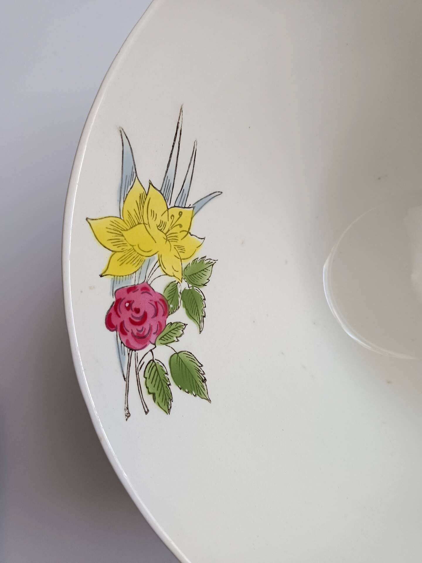 Saladier Ceranord Saint Amand vintage fleurs