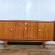Hifi tv stand enfilade Scandinavian style 1960 vintage teak feet compass