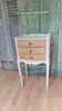 Vintage wooden bedside table with 3 drawers.