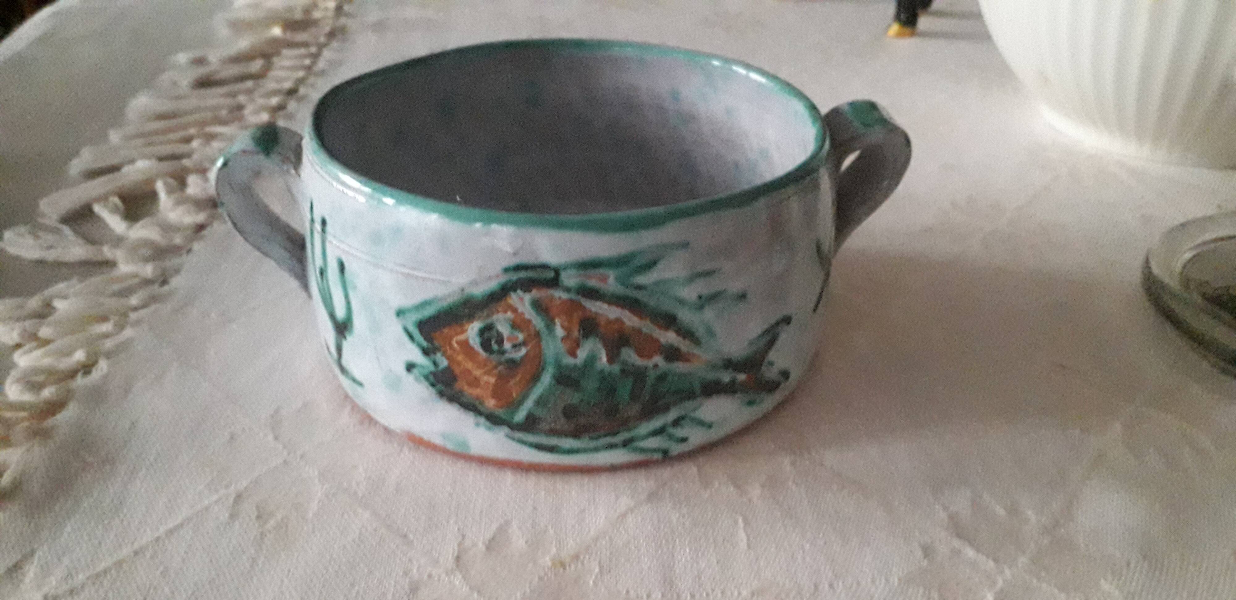 Vintage ceramic Vallauris pocket emptier