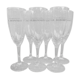 6 verres flûtes coupes à champagne