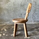 Small child's chair in natural blond teak back with three bars